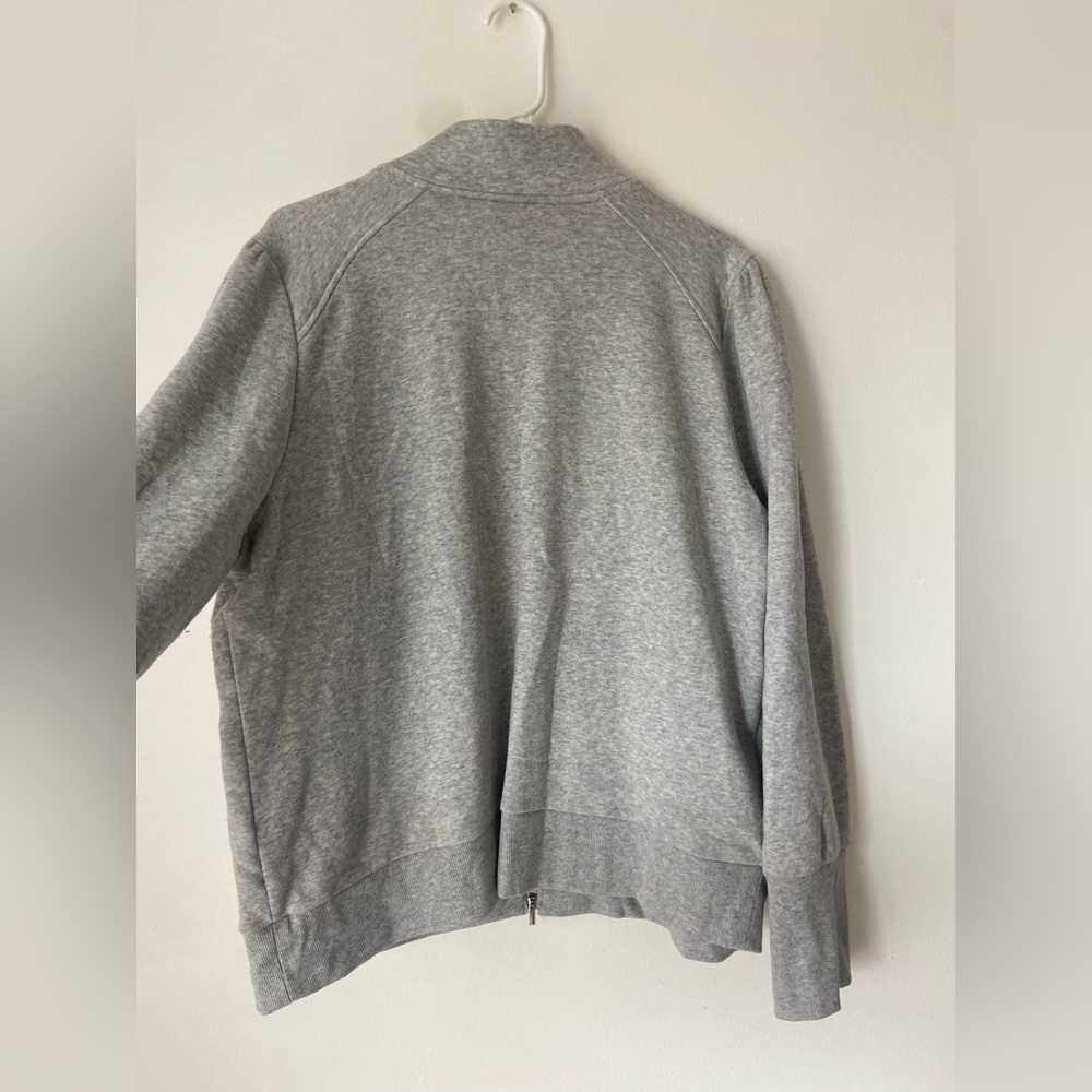 Nine West Gray Bomber Jacket with Ribbed Cuffs - Picture 5 of 9